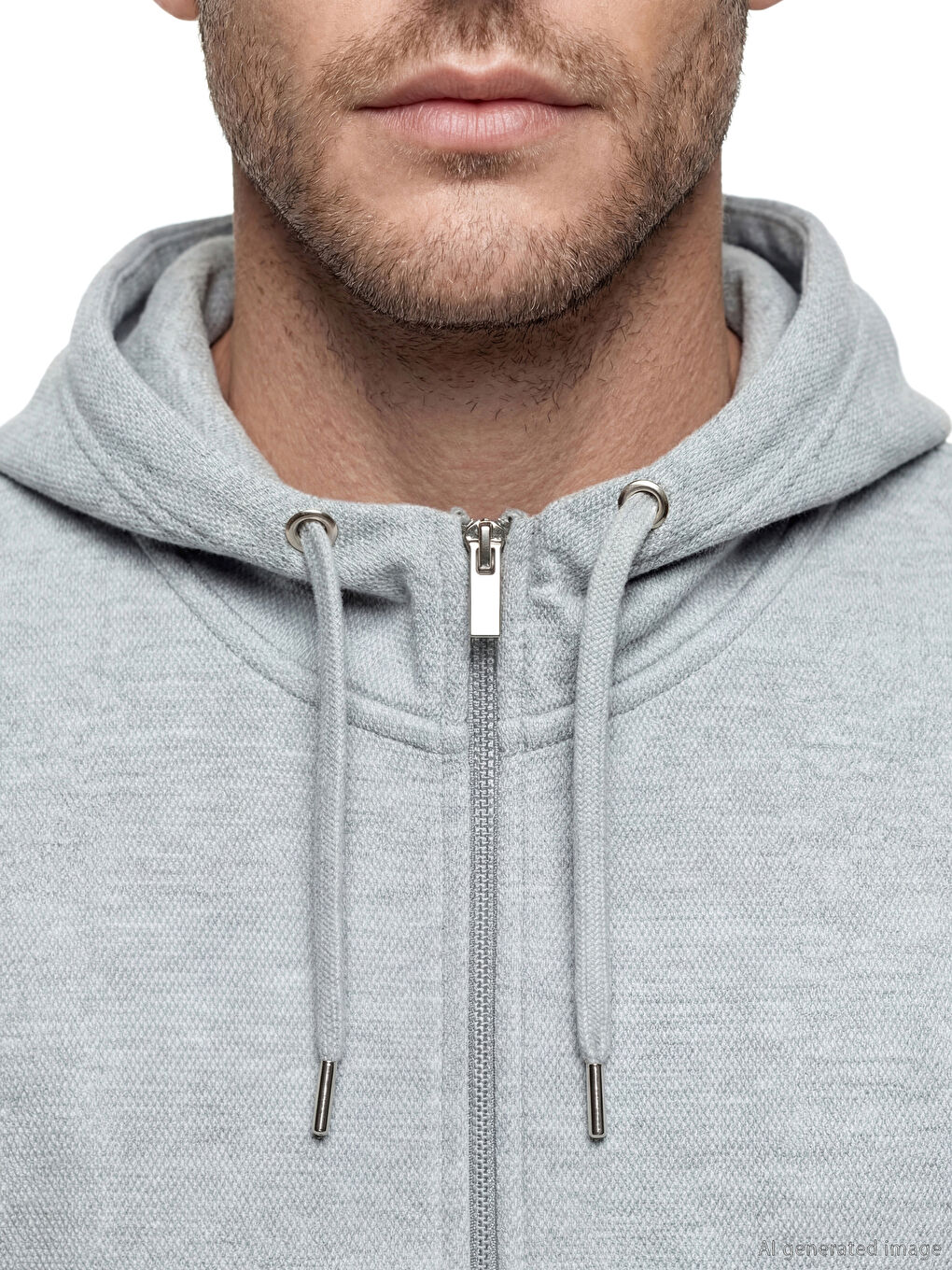 Man GREY Zip-Up Sweatshirt-2