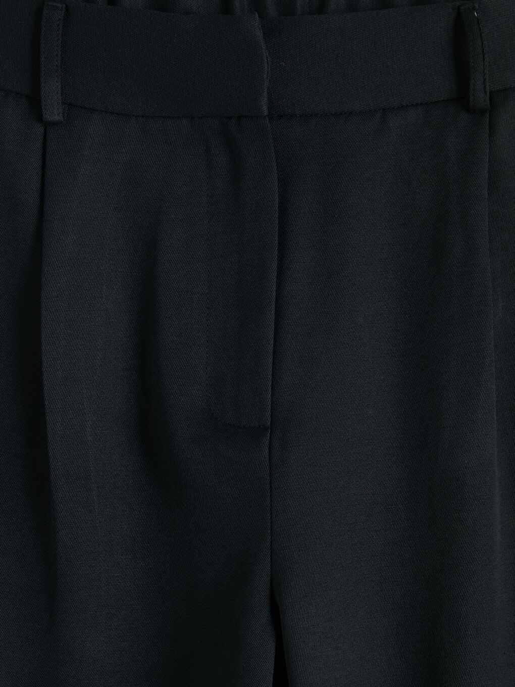 Siyah Yüksek Bel Pileli Kadın Kumaş Pantolon	-6