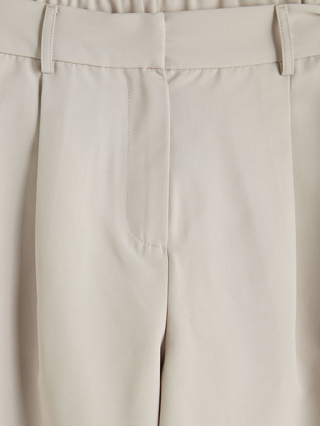 Bej Yüksek Bel Pileli Kadın Kumaş Pantolon	-6