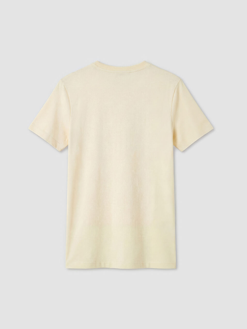 Bej Bisiklet Yaka Kadın Tişört-1