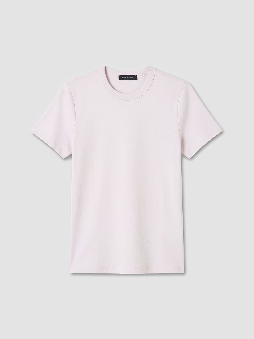 Lila Bisiklet Yaka Kadın Tişört