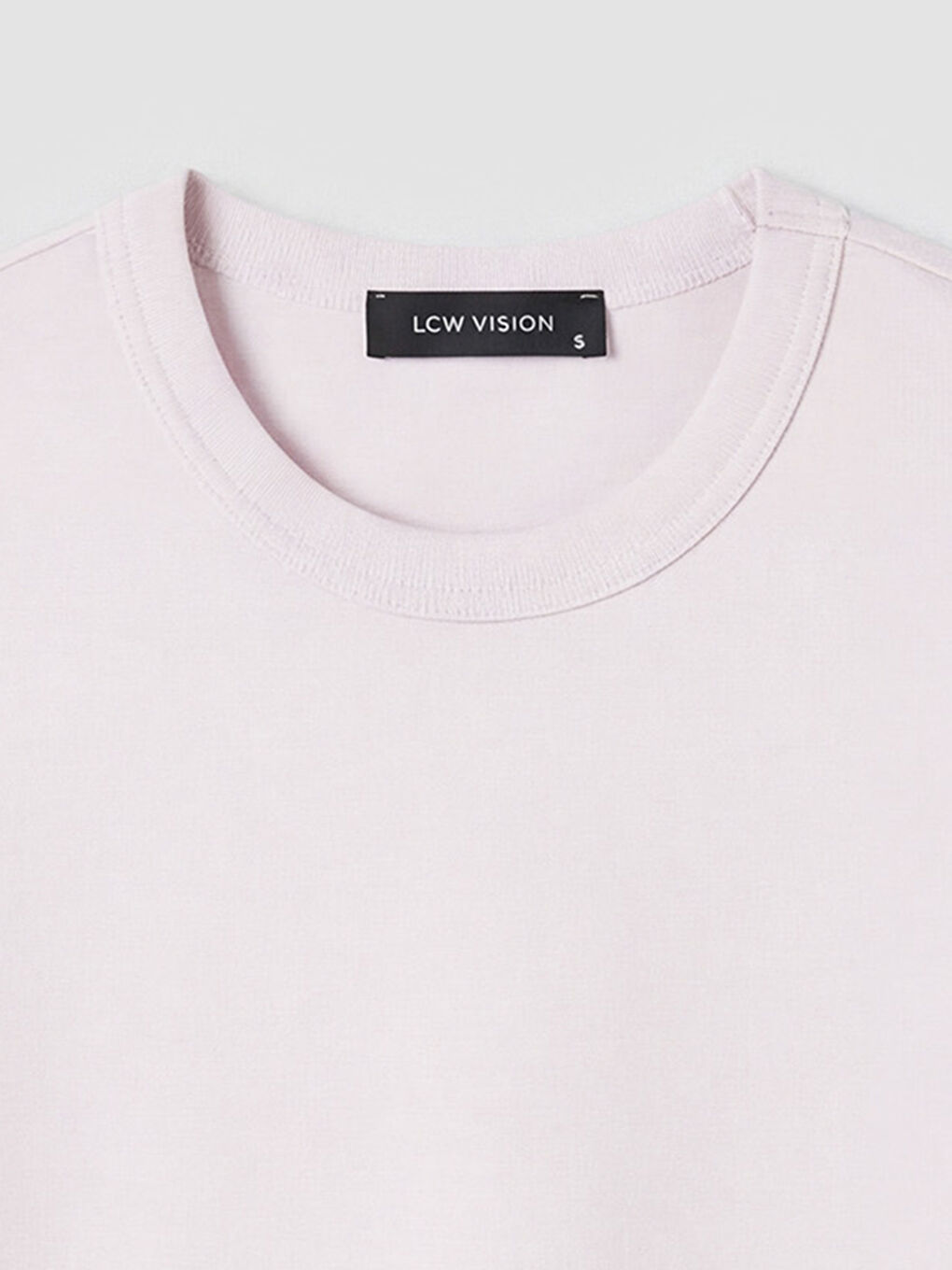 Lila Bisiklet Yaka Kadın Tişört-2