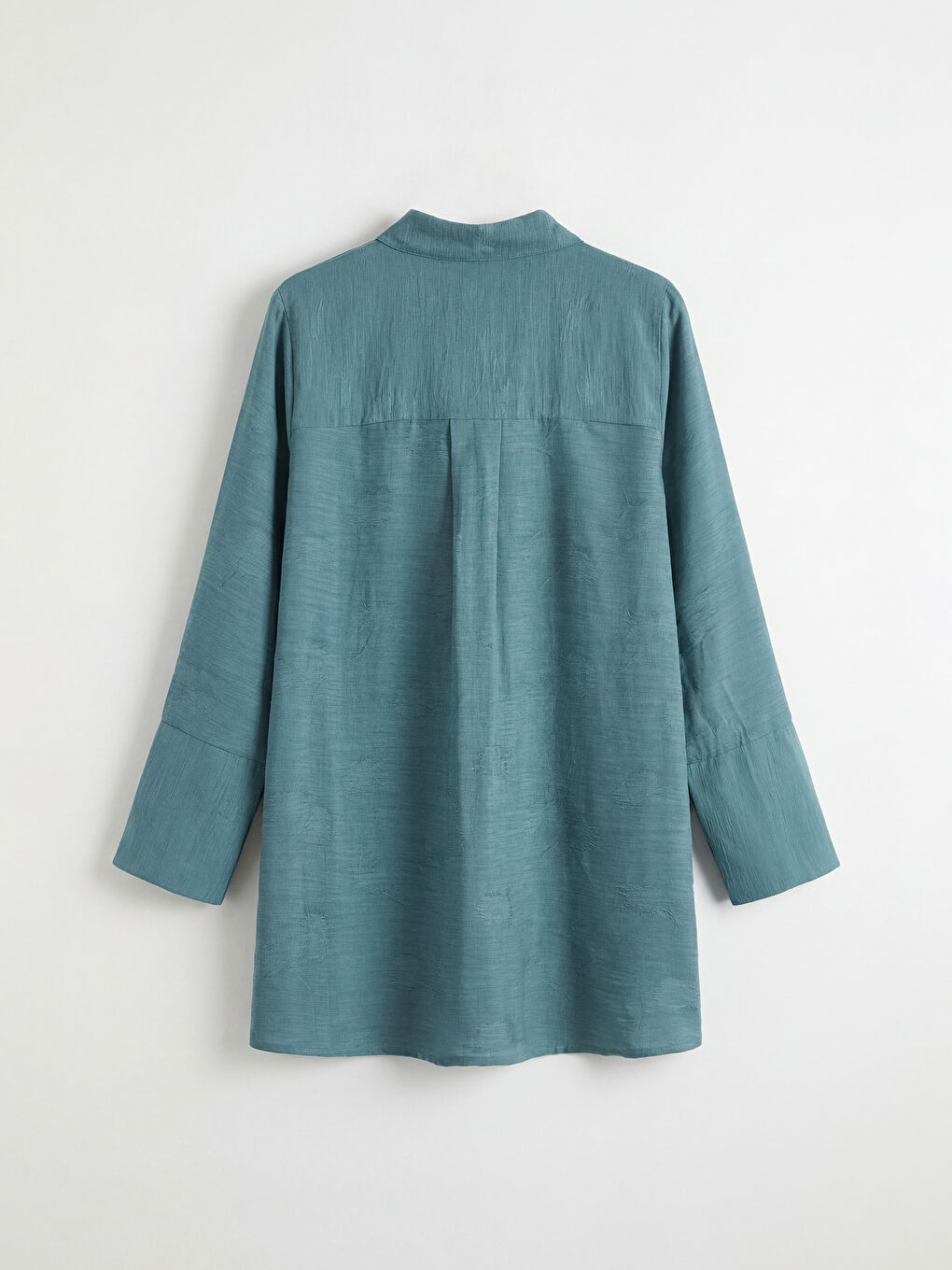 Petrol Desenli Oversize Kadın Gömlek Tunik-6