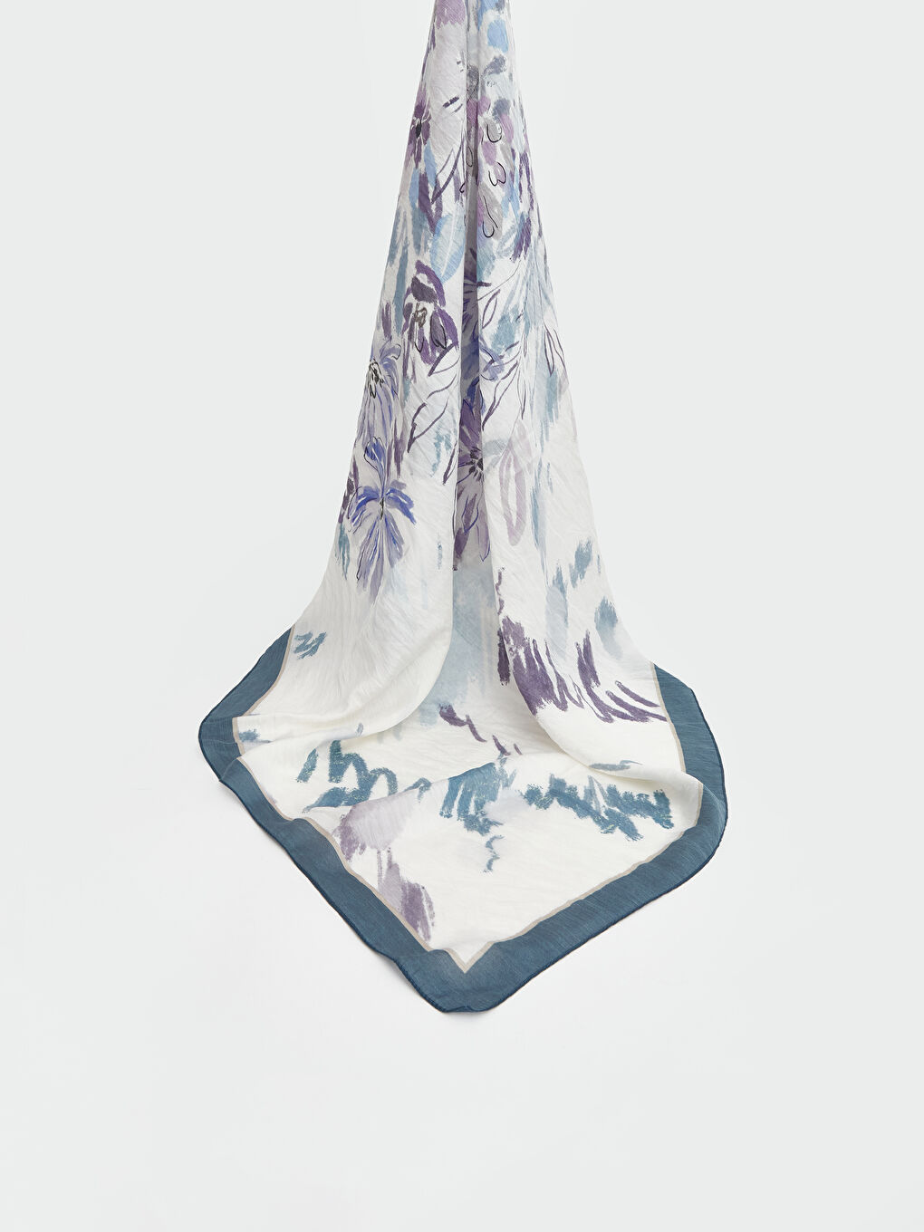 Mor Çiçek Desenli Kadın Şal