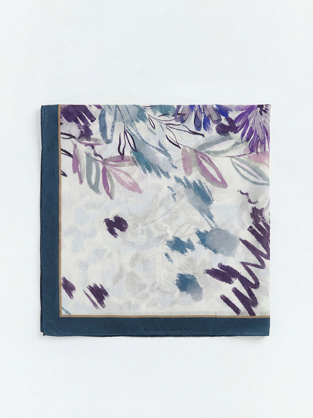 Mor Çiçek Desenli Kadın Şal-1