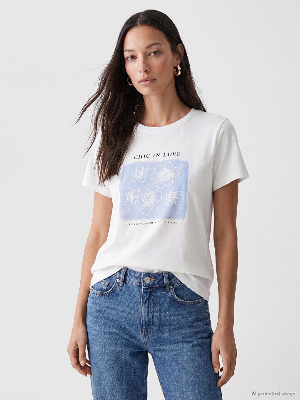 Crew Neck Printed Women's T-Shirt