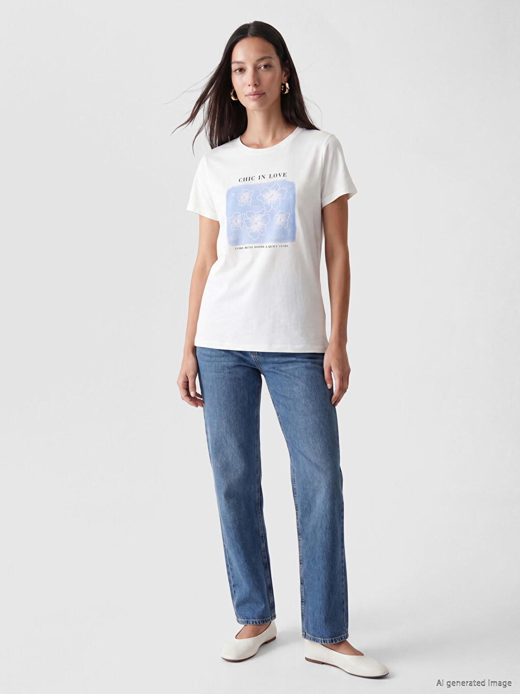 Crew Neck Printed Women's T-Shirt-1