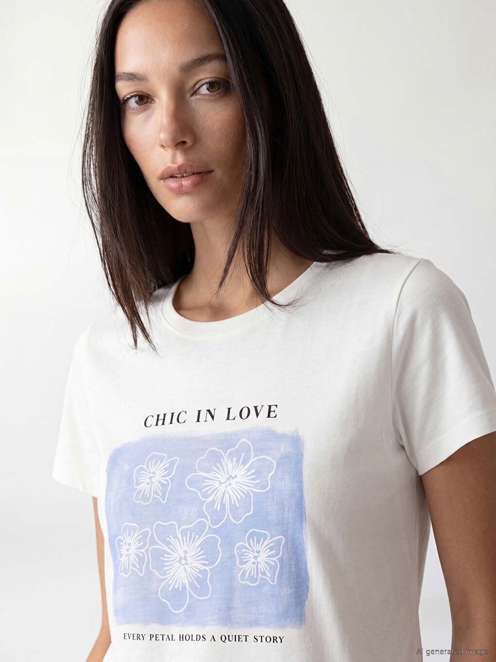 Crew Neck Printed Women's T-Shirt-2
