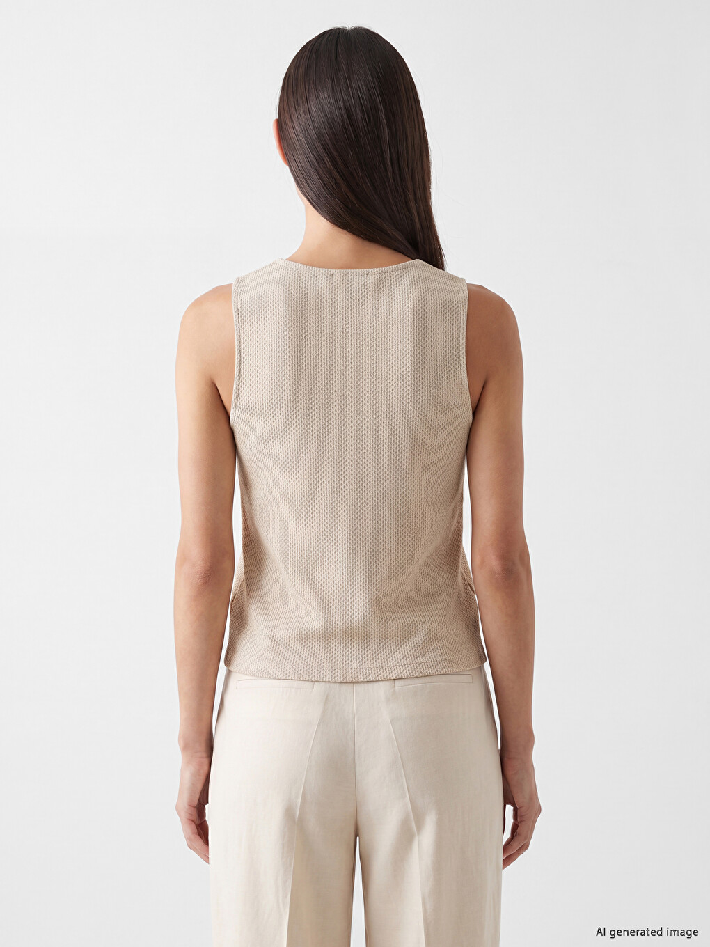 Woman Beige Tank Top-3