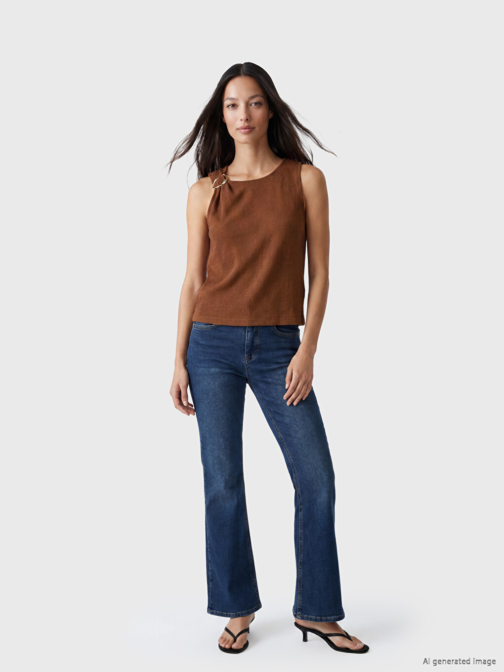 Crew Neck Ruched Women's Tank Top-1