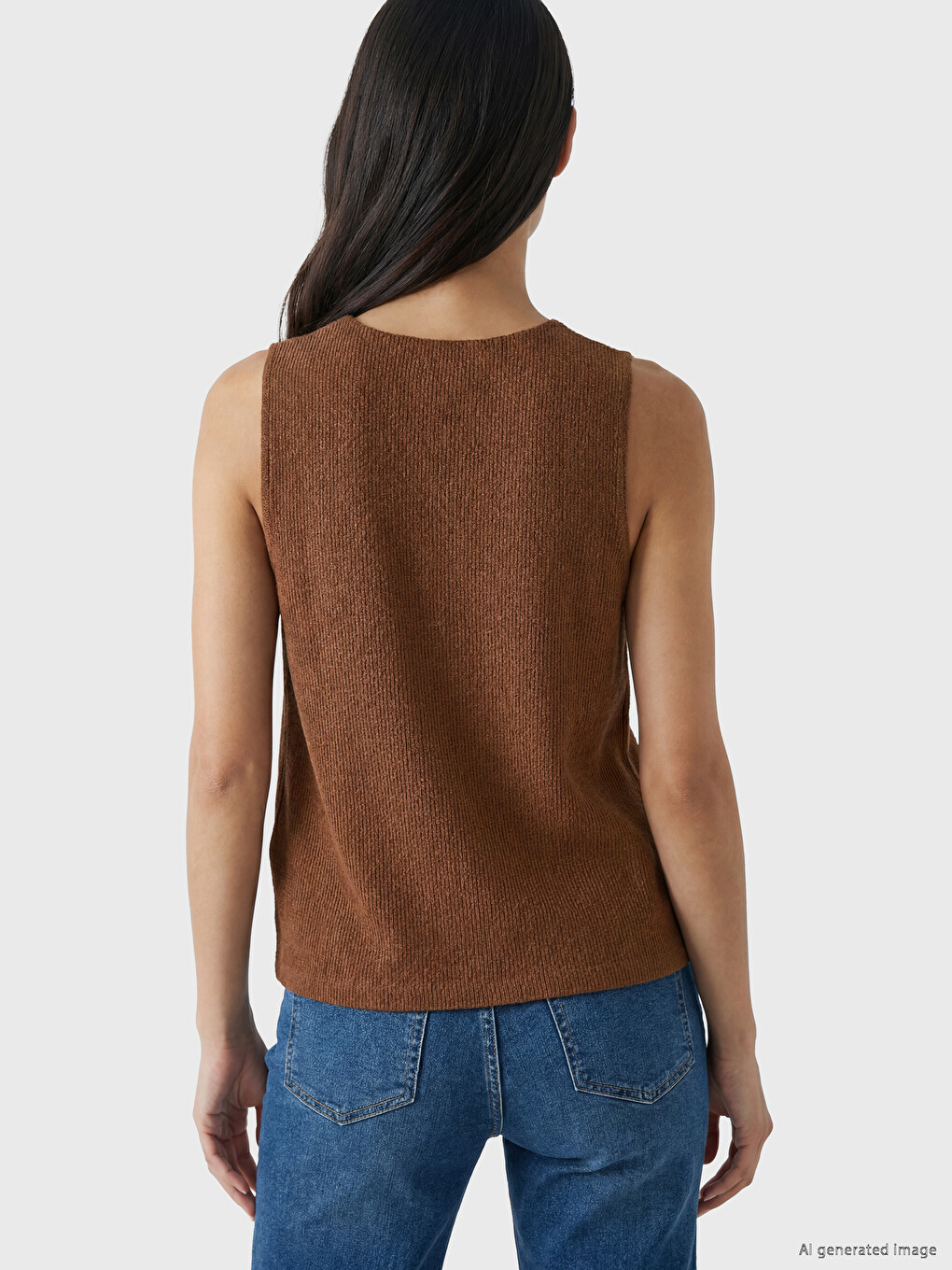 Crew Neck Ruched Women's Tank Top-3