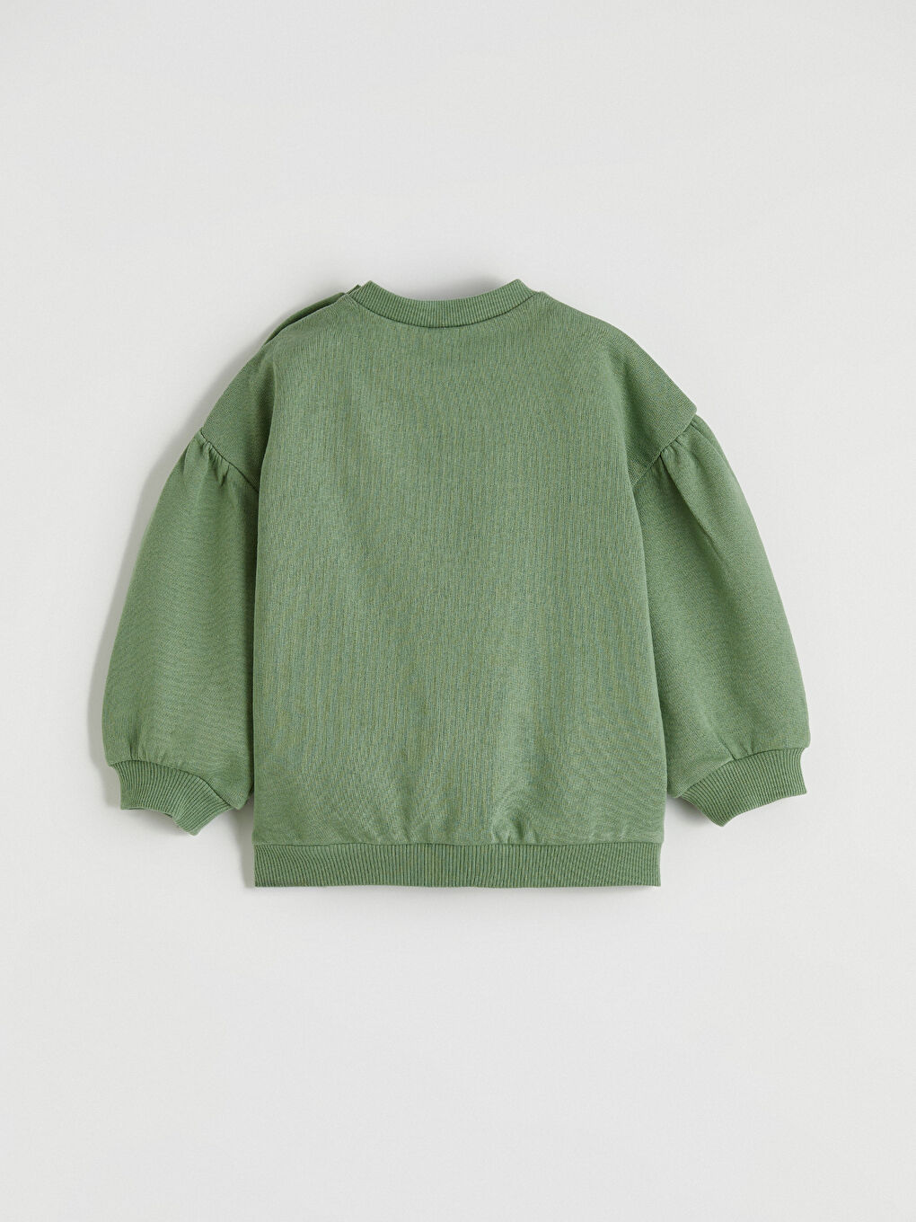 Yeşil Slogan Baskılı Kız Bebek Swatshirt ve Eşofman Altı-4