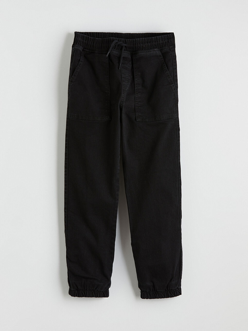 Siyah Loose Fit Erkek Çocuk Jogger Jean Pantolon