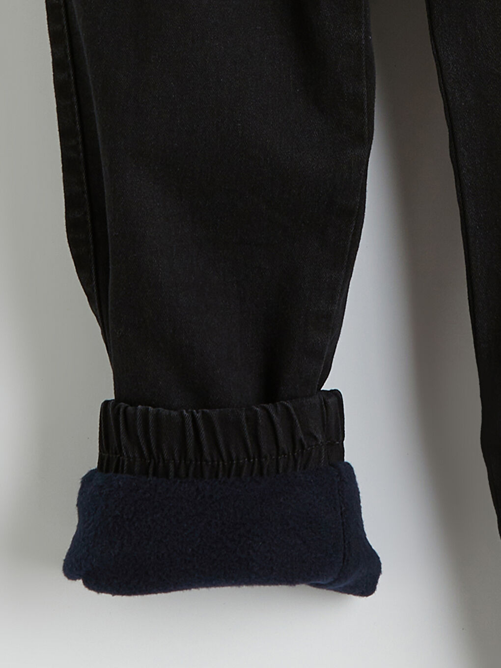 Siyah Loose Fit Erkek Çocuk Jogger Jean Pantolon-1