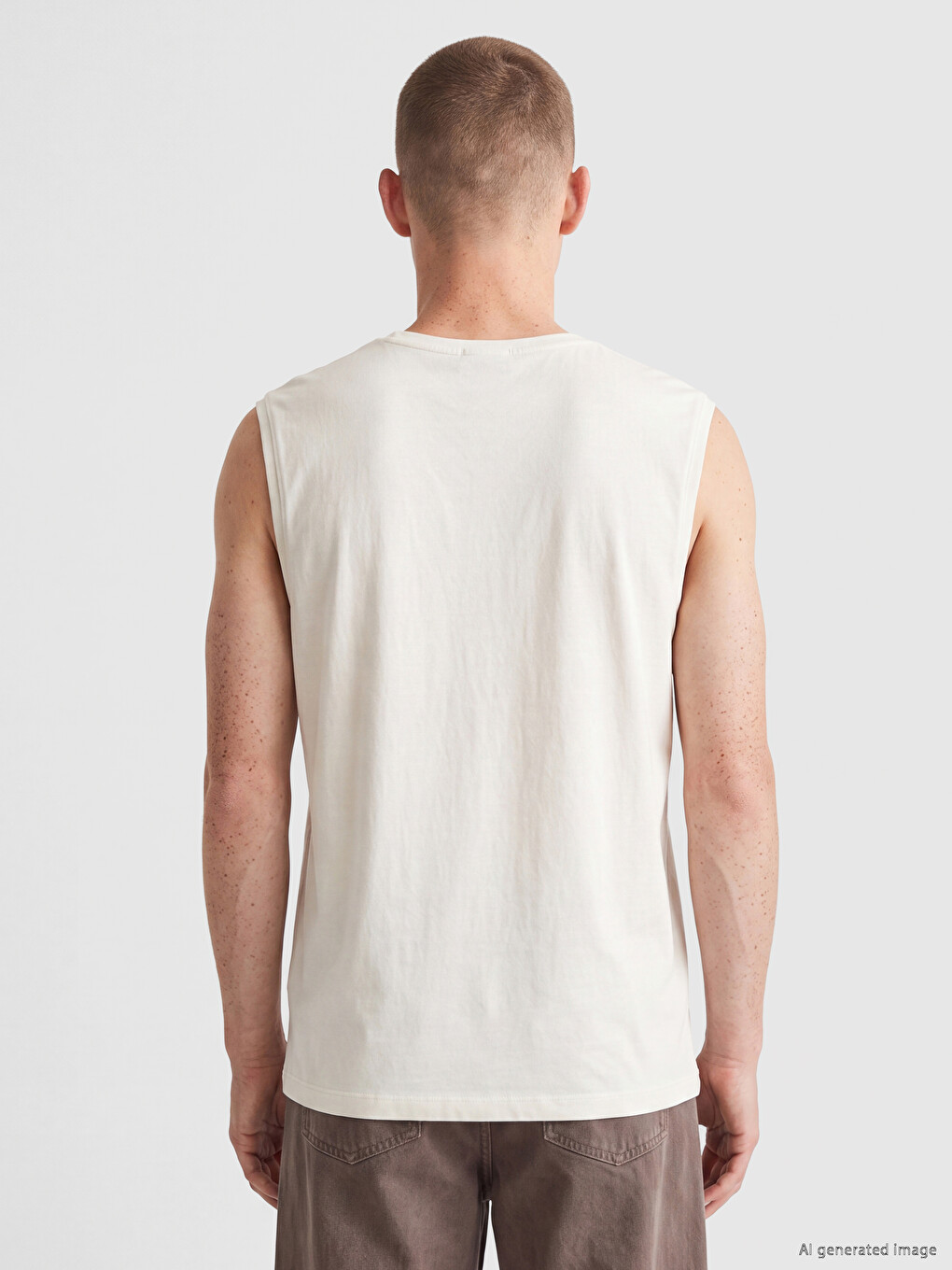 Crew Neck Printed Men's Sleeveless T-shirt-3