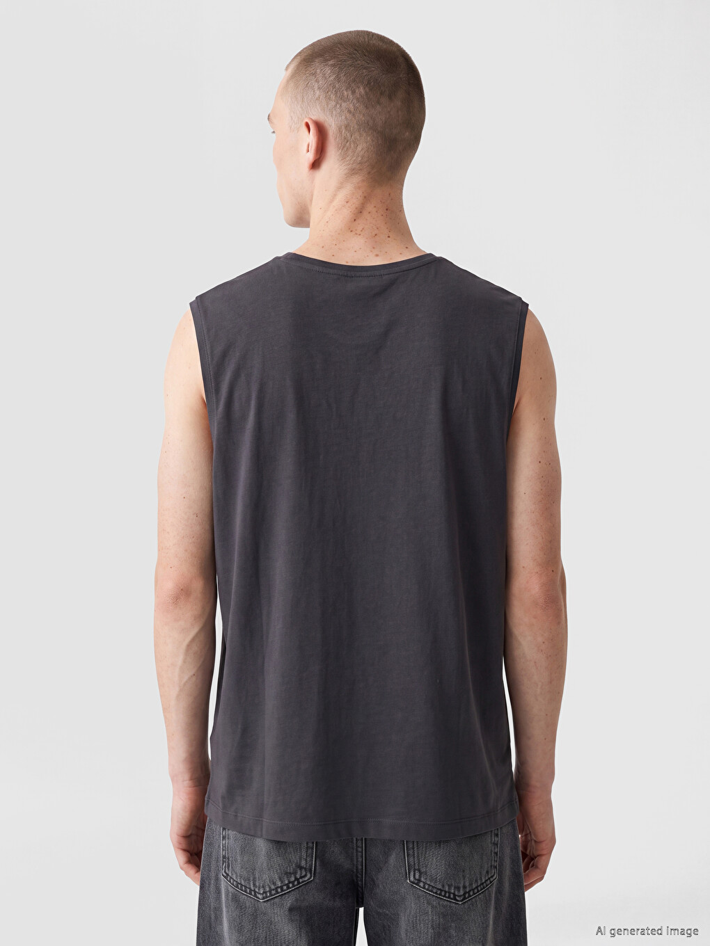 Crew Neck Printed Men's Sleeveless T-shirt-3