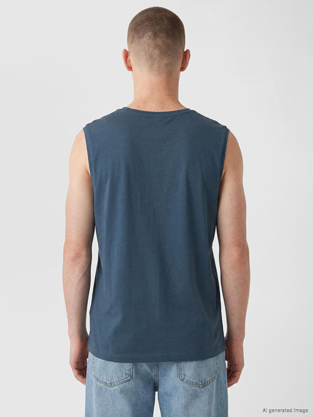Crew Neck Printed Men's Sleeveless T-shirt-3