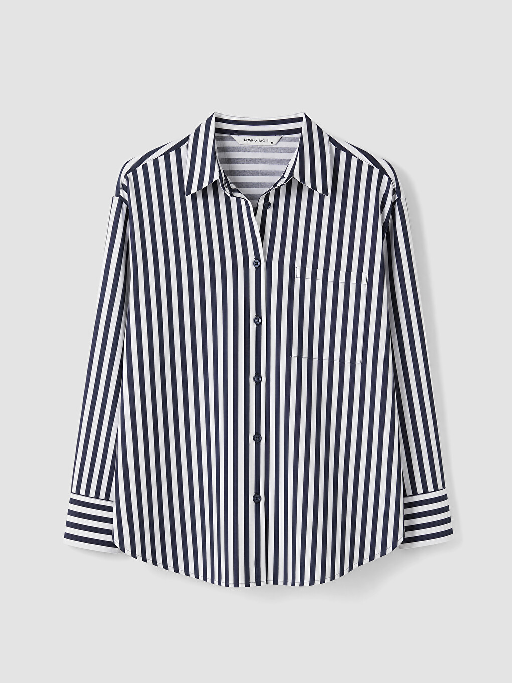 Striped Oversize Poplin Women's Shirt-4