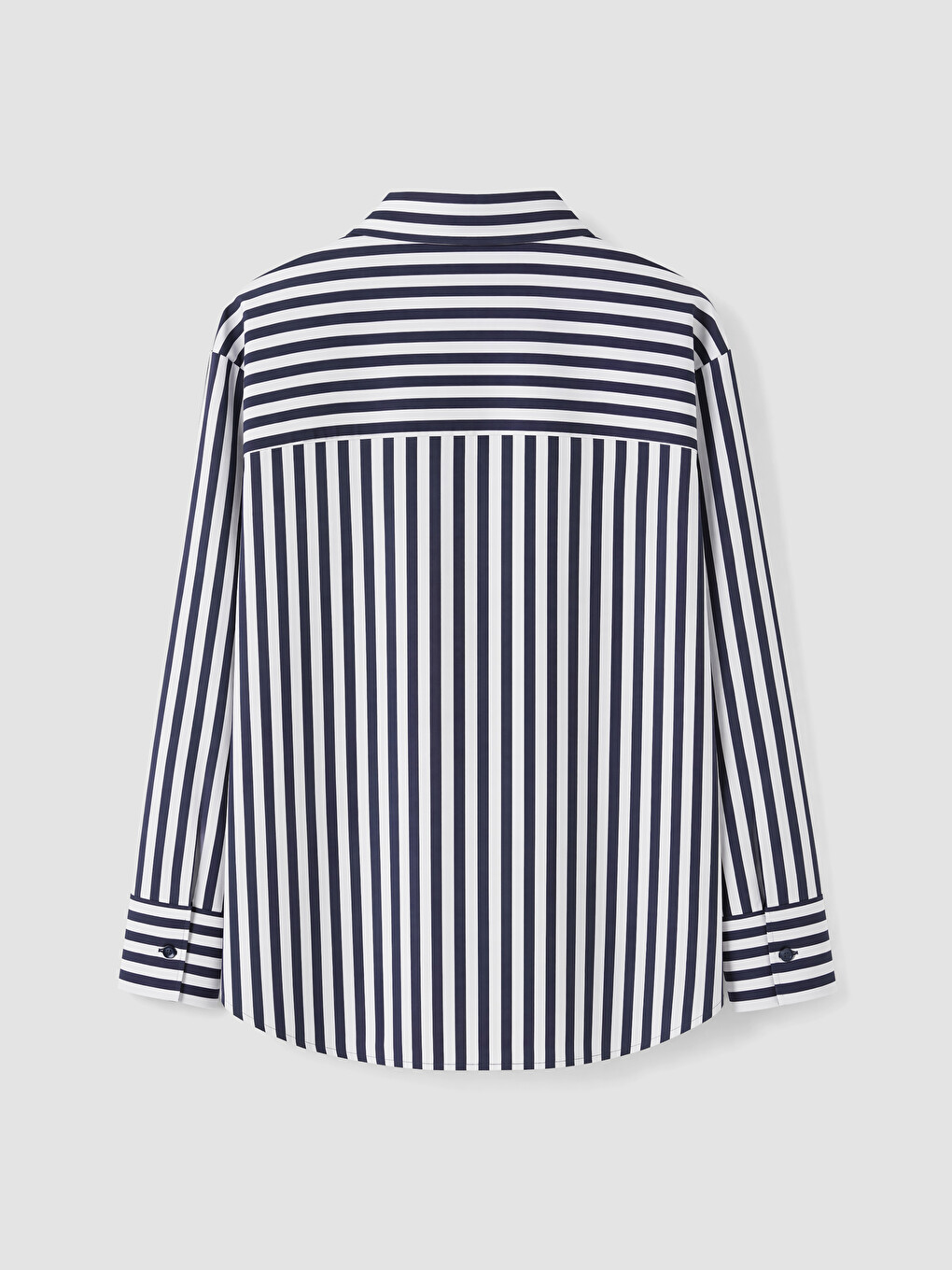 Striped Oversize Poplin Women's Shirt-6