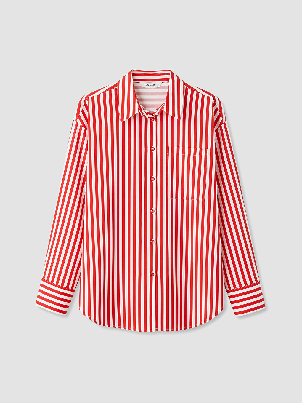 Striped Oversize Poplin Women's Shirt-4