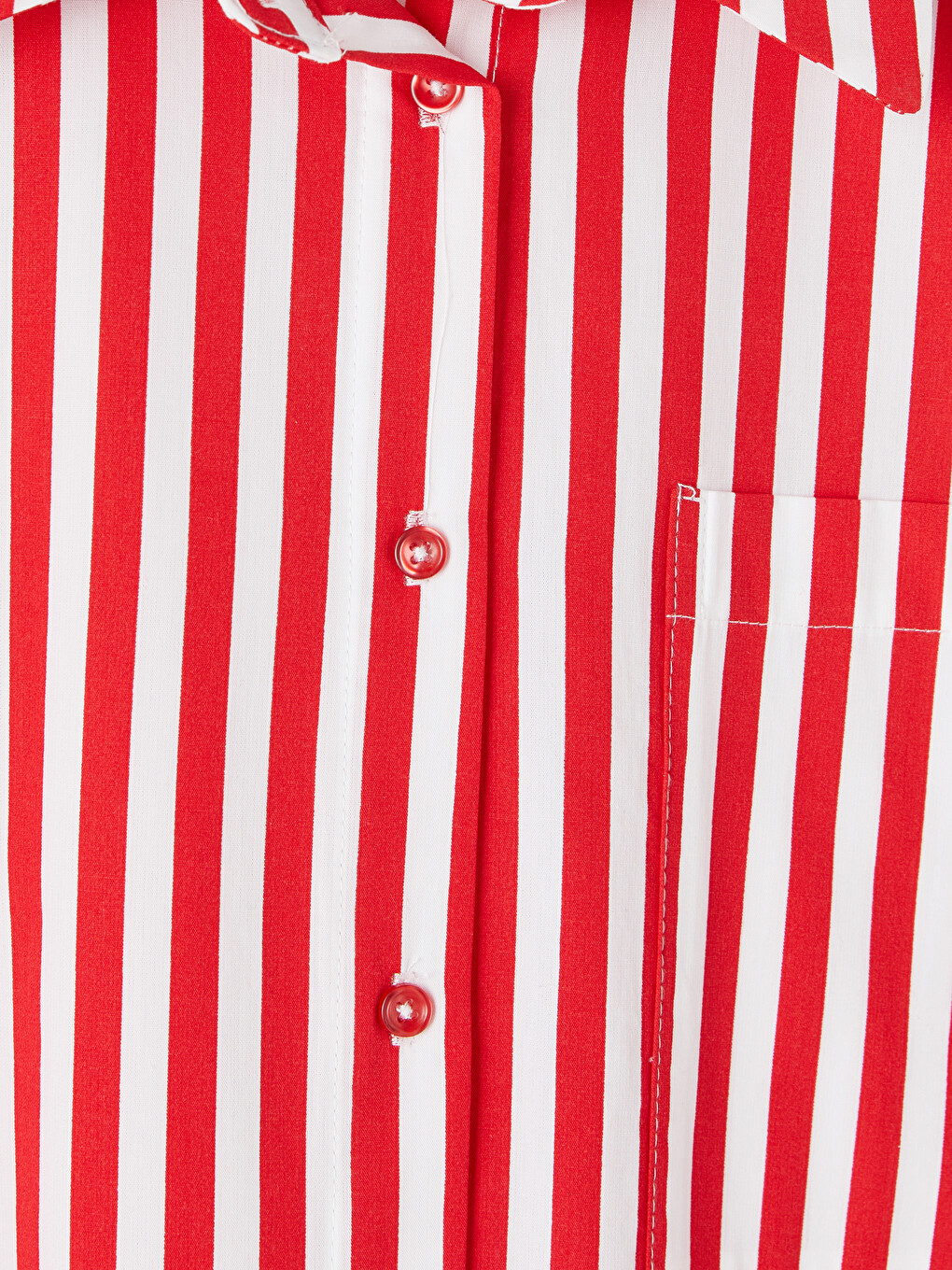 Striped Oversize Poplin Women's Shirt-5