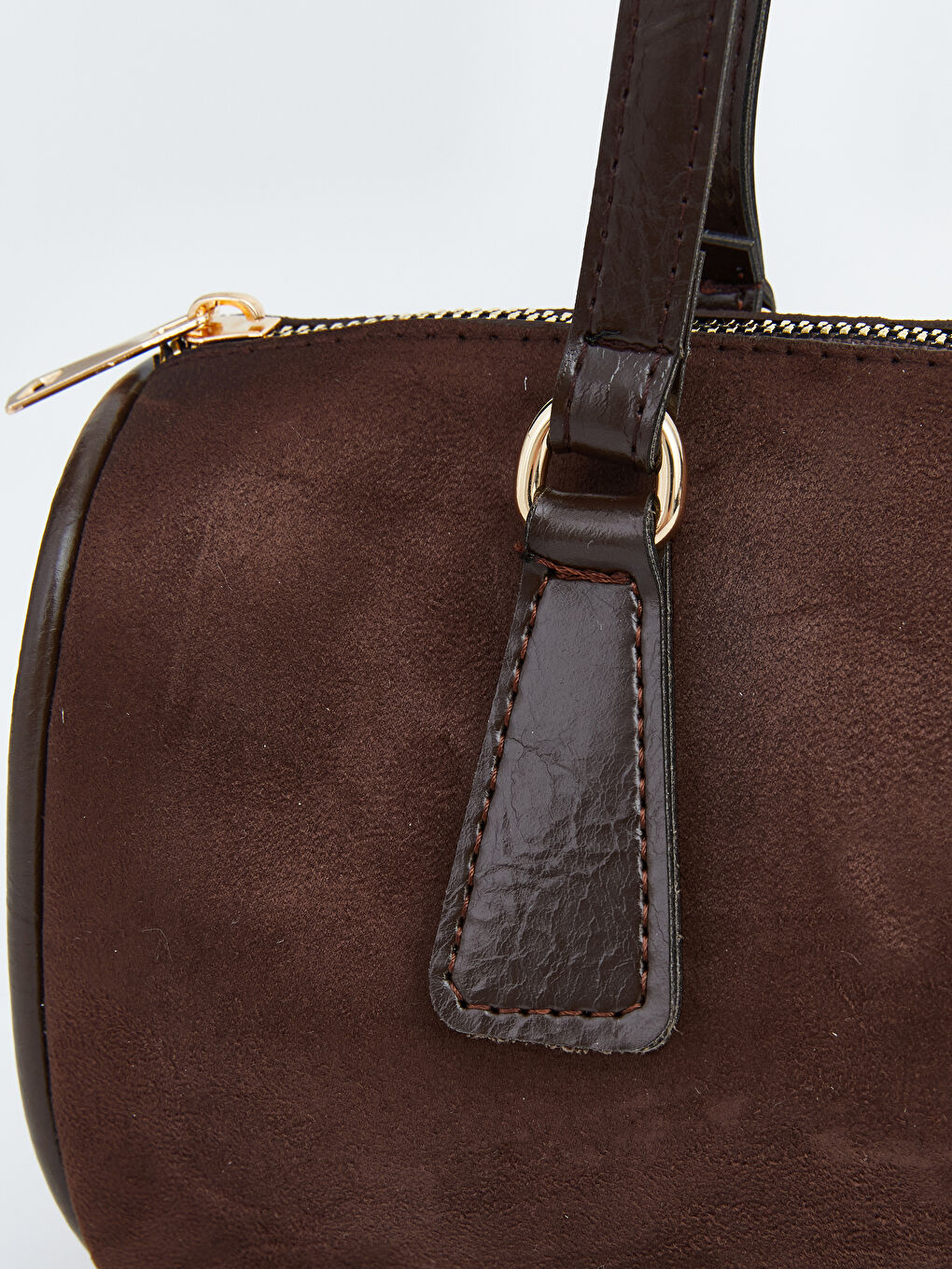 Kahverengi Süet Kadın Omuz Çantası-2