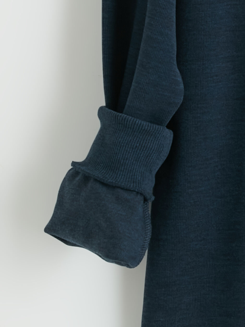 Lacivert Gömlek Yaka Erkek Sweatshirt-5