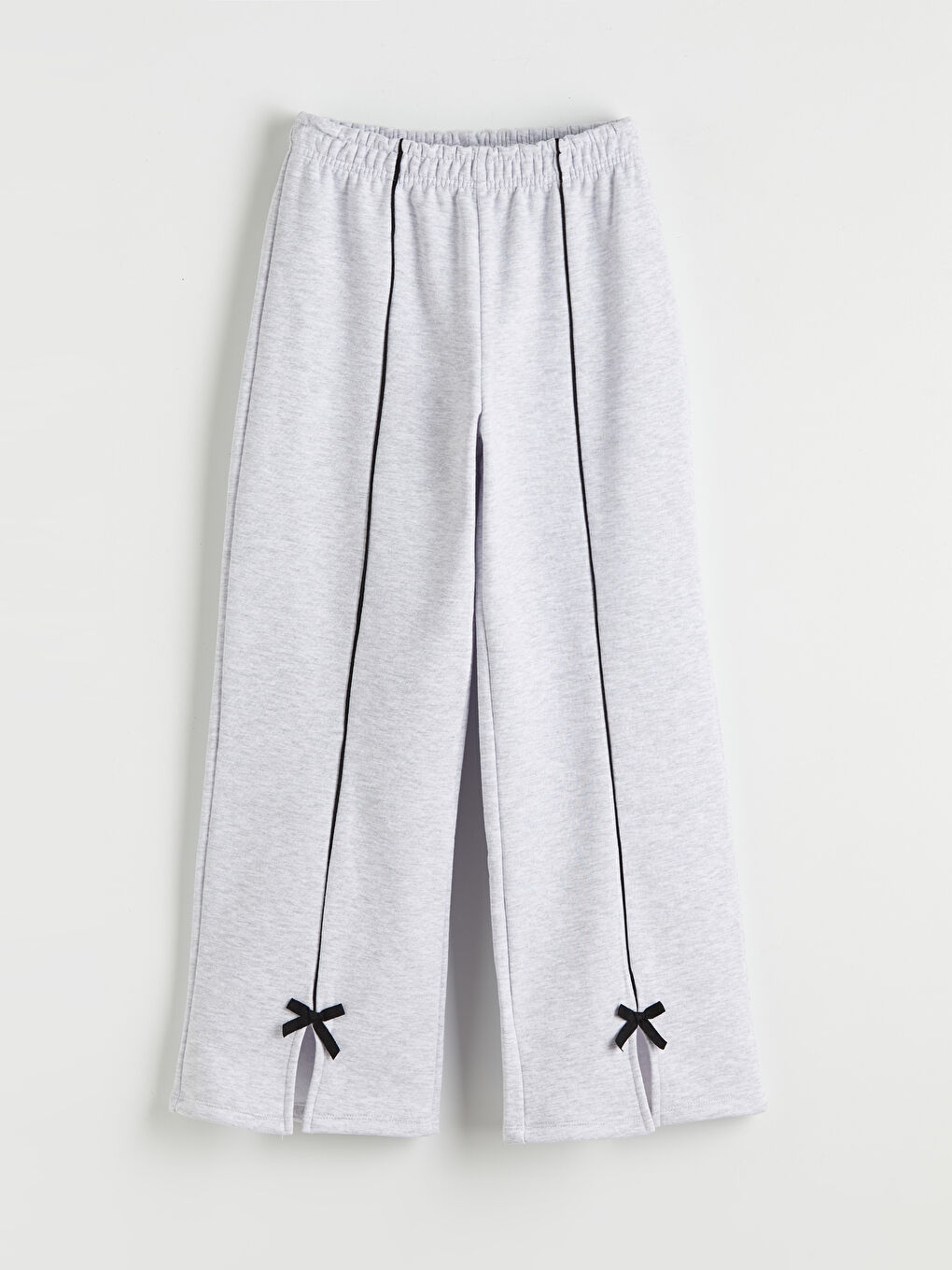 Gri Fiyonk Detaylı Kız Çocuk Kalın Eşofman Altı