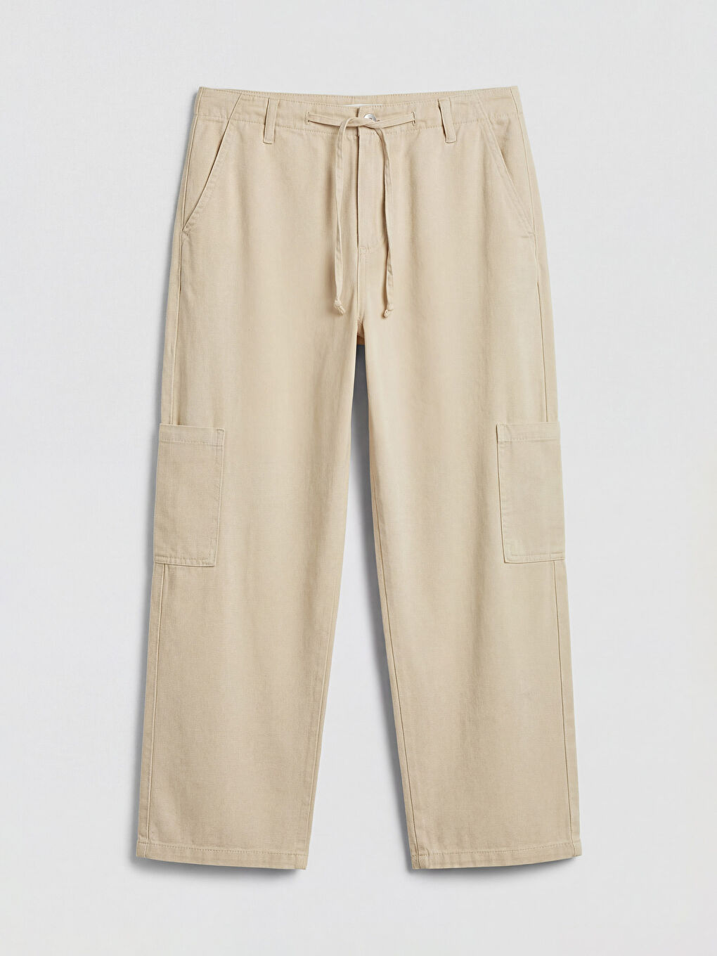 Bej Loose Fit Kadın Kargo Jean Pantolon