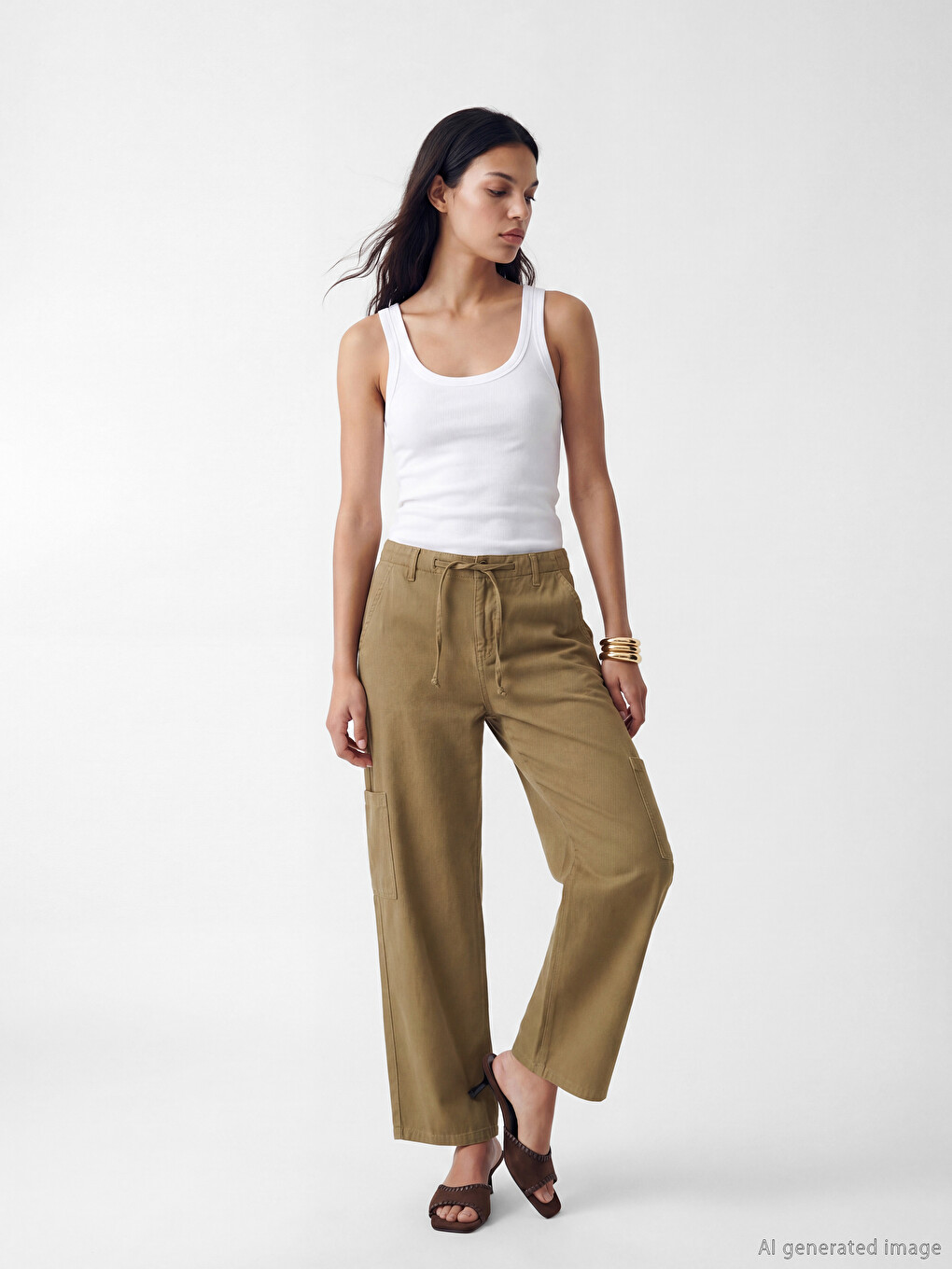 Loose Fit Women's Cargo Jeans