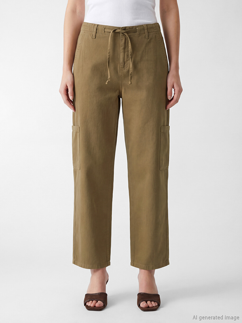 Loose Fit Women's Cargo Jeans-1