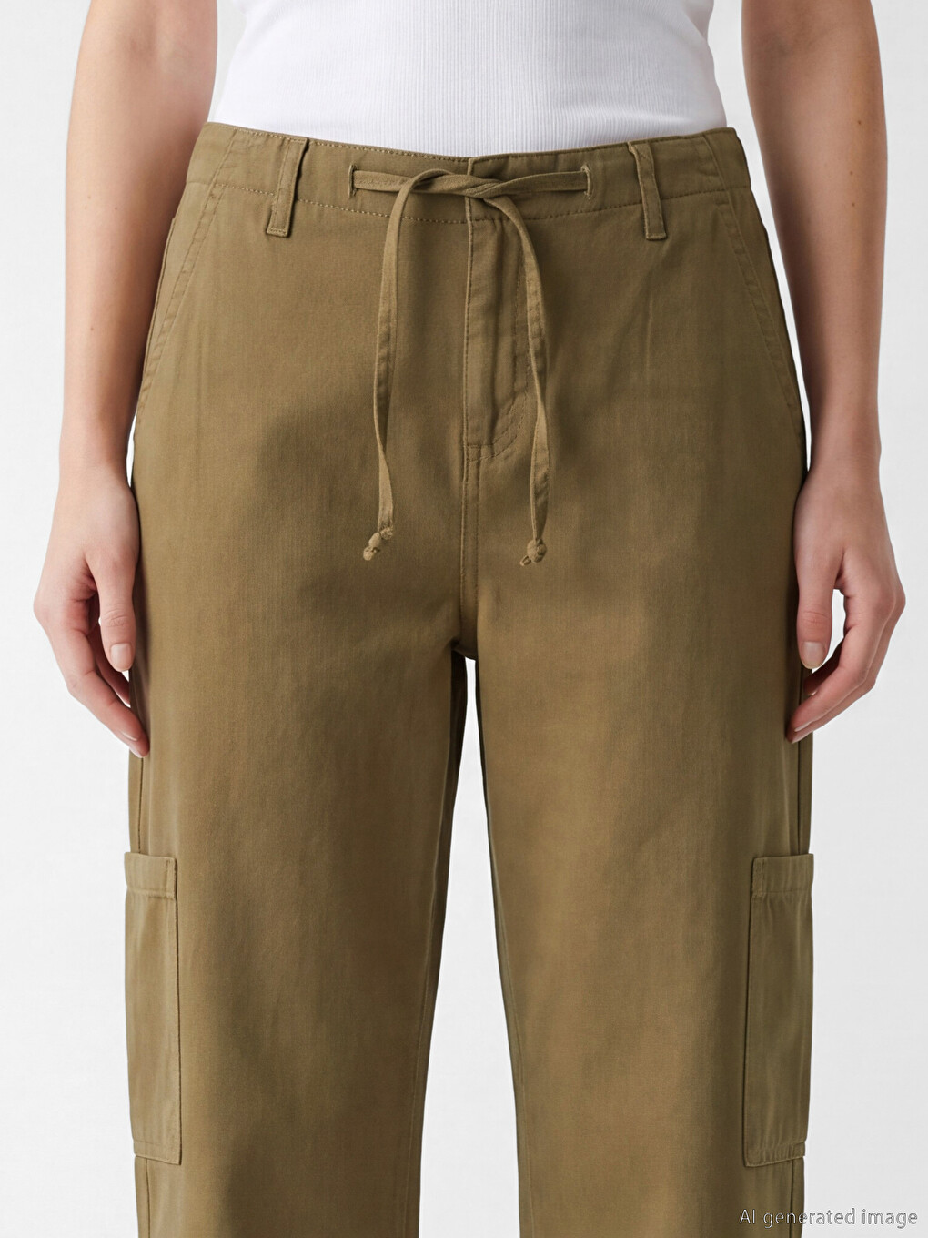 Loose Fit Women's Cargo Jeans-2