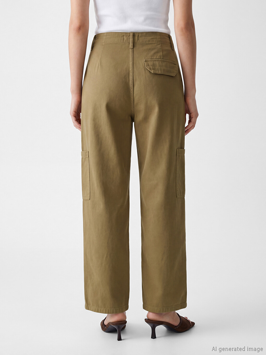 Loose Fit Women's Cargo Jeans-3