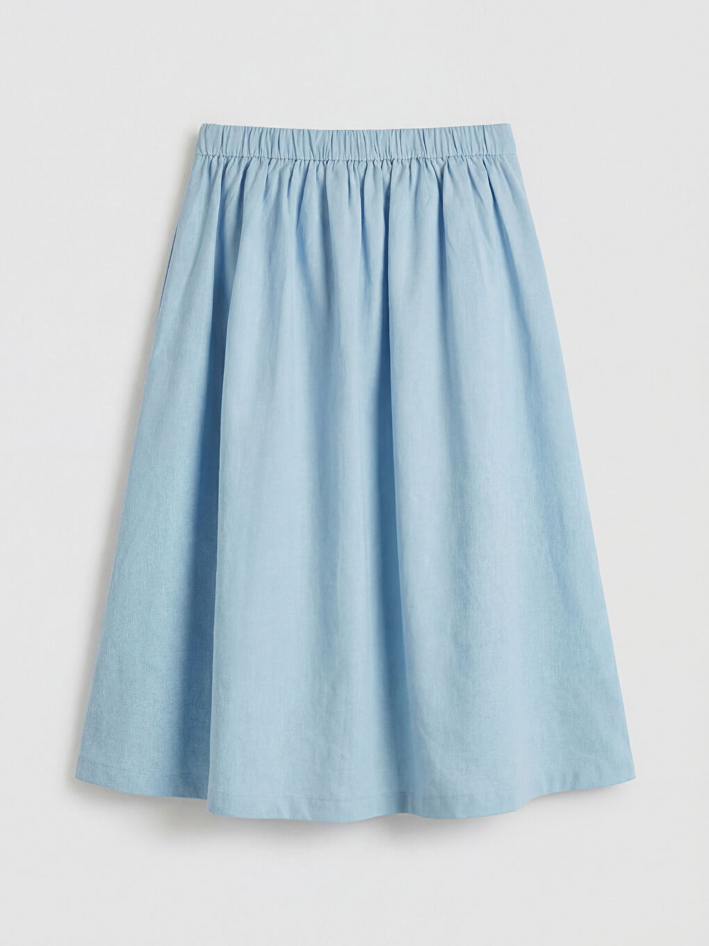 Mavi Kız Çocuk Keten Karışımlı Etek-1