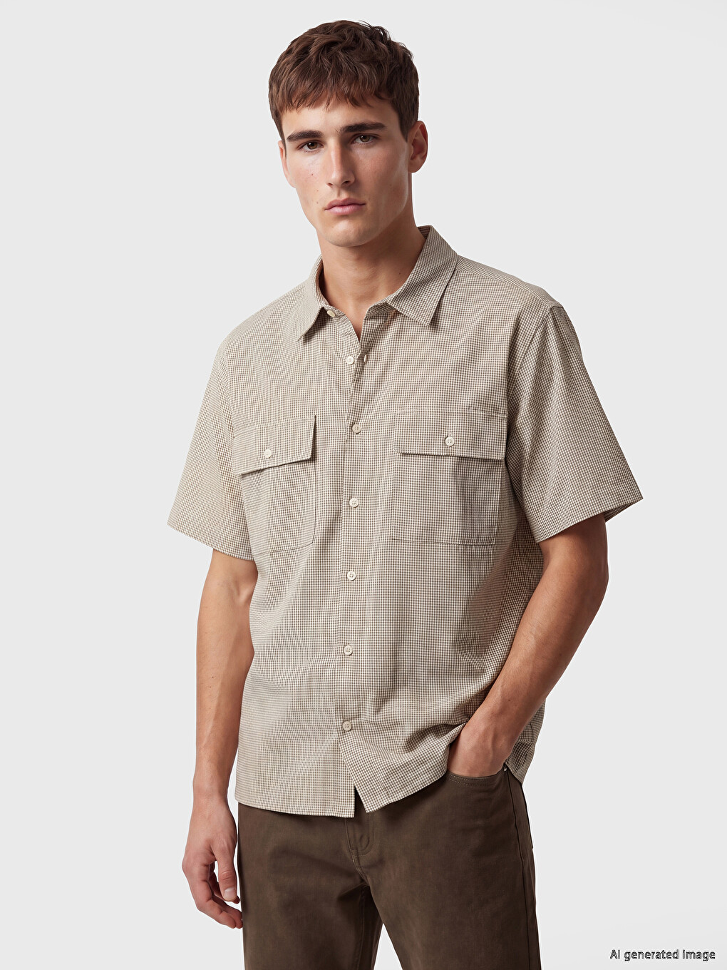 Regular Fit Plaid Men's Shirt
