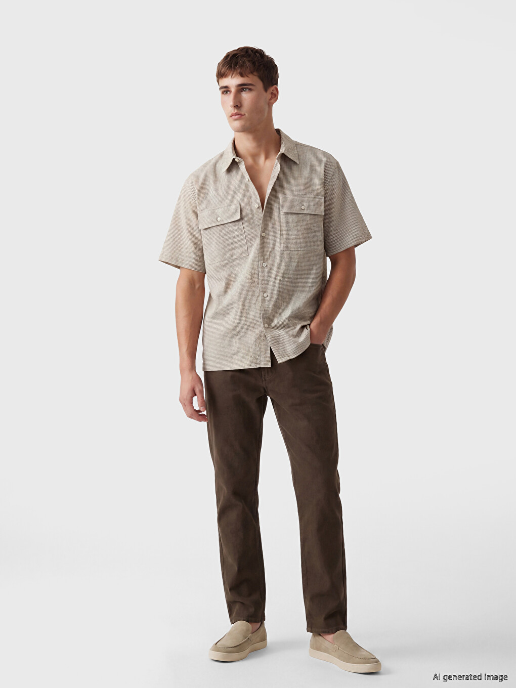 Regular Fit Plaid Men's Shirt-1