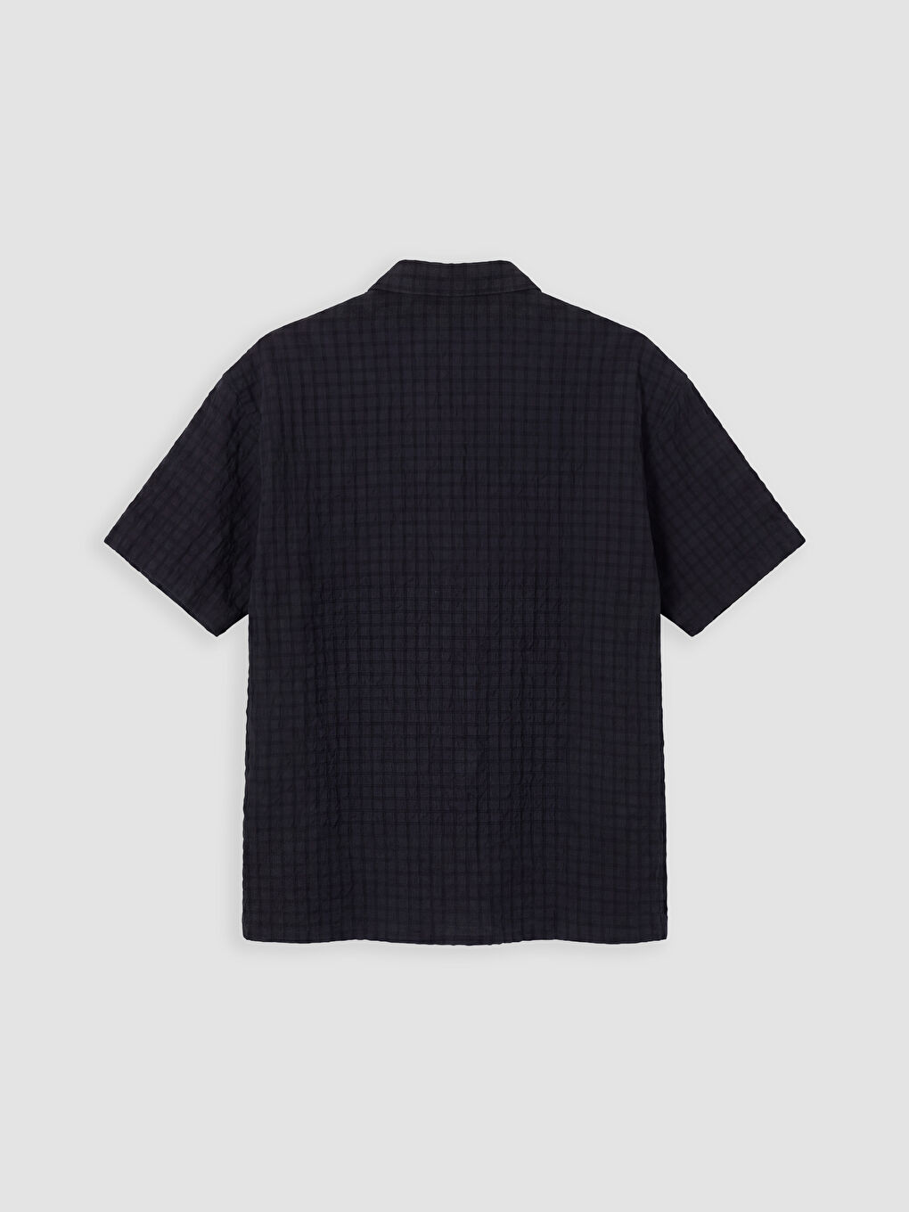 Siyah Regular Fit Erkek Dokulu Gömlek-1