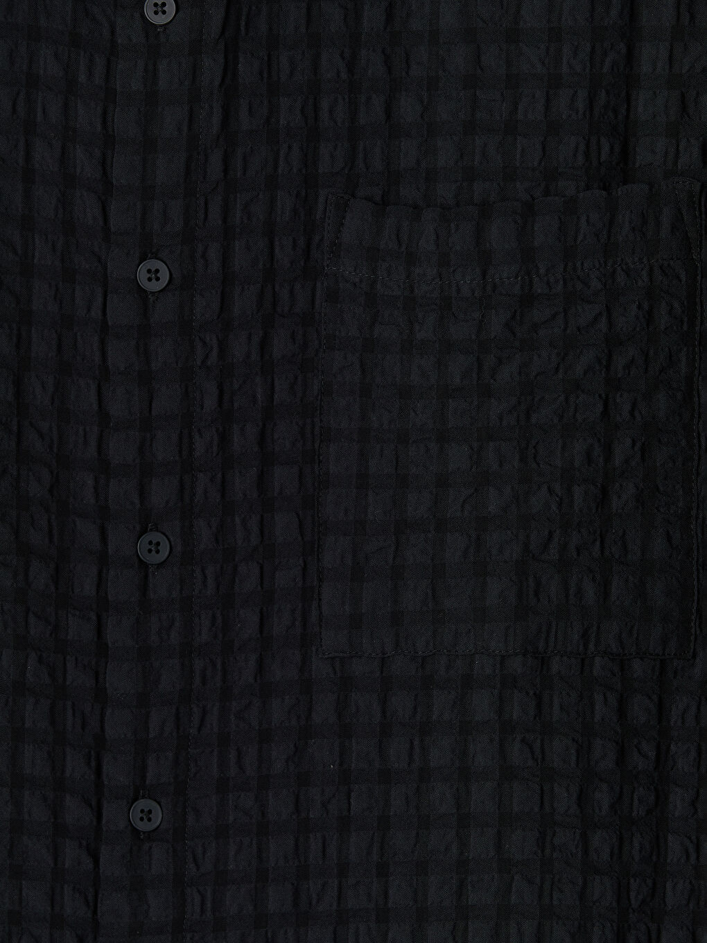 Siyah Regular Fit Erkek Dokulu Gömlek-2
