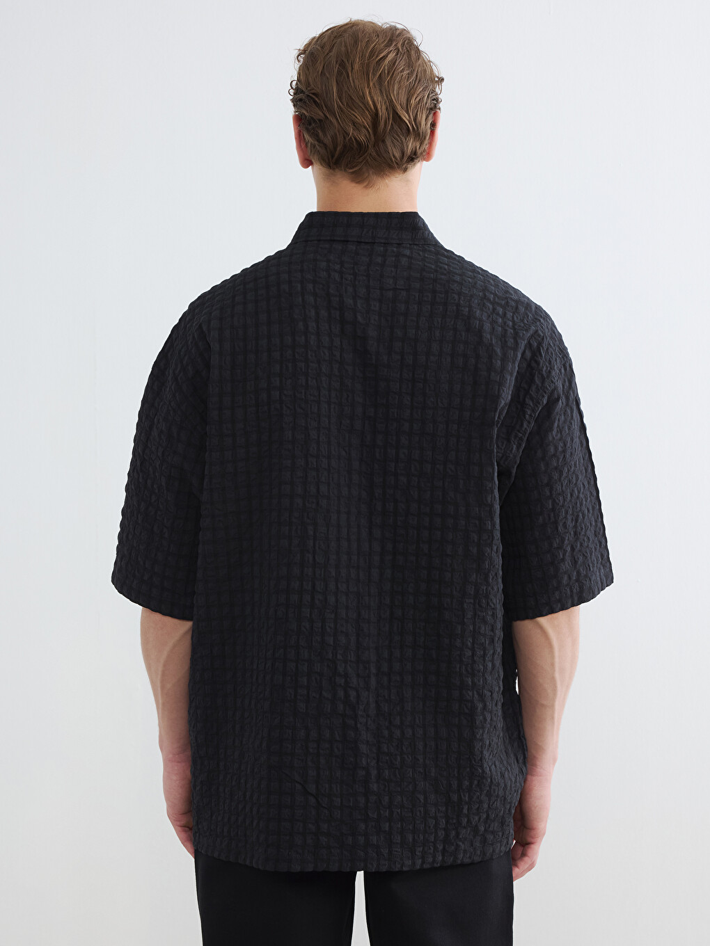 Regular Fit Men's Textured Shirt-3