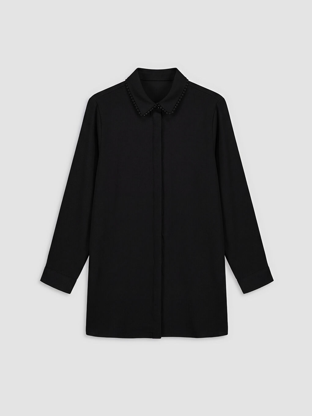 Embroidered Detail Women's Shirt Tunic-4