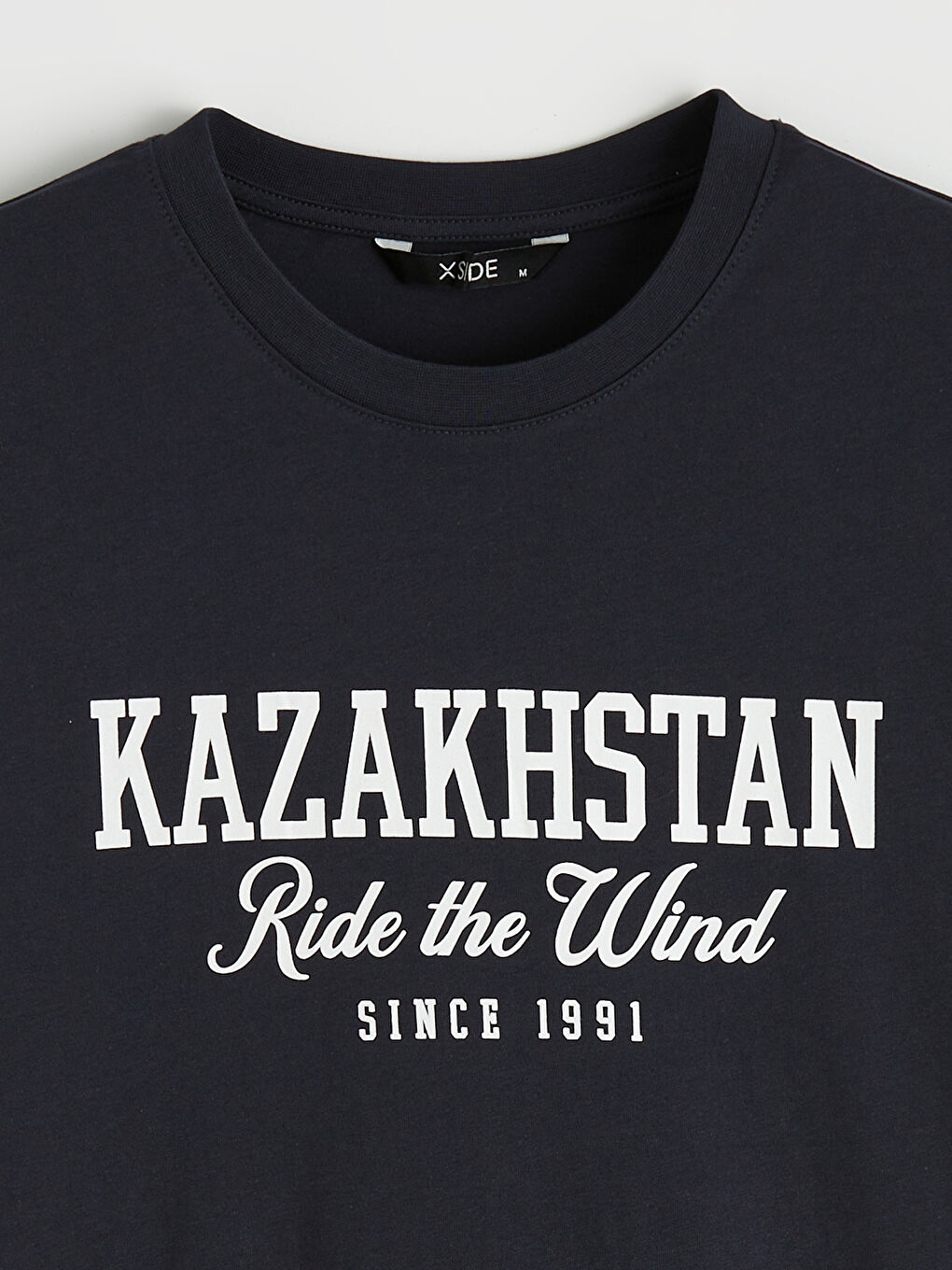 дөңгелек жағалы қазақстан принтті ерлер футболкасы-5