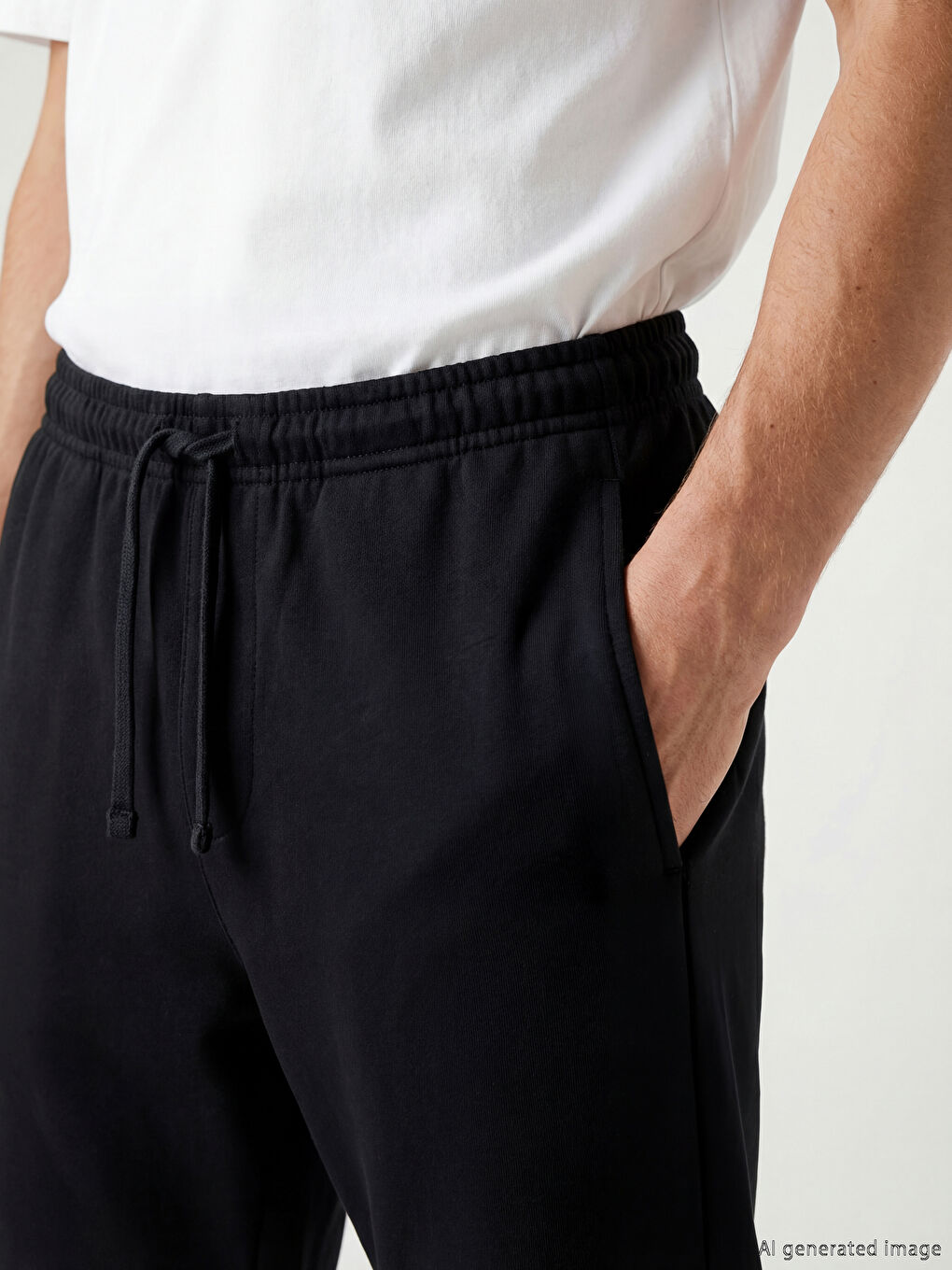 Siyah Standart Kalıp Erkek Pijama Alt-2