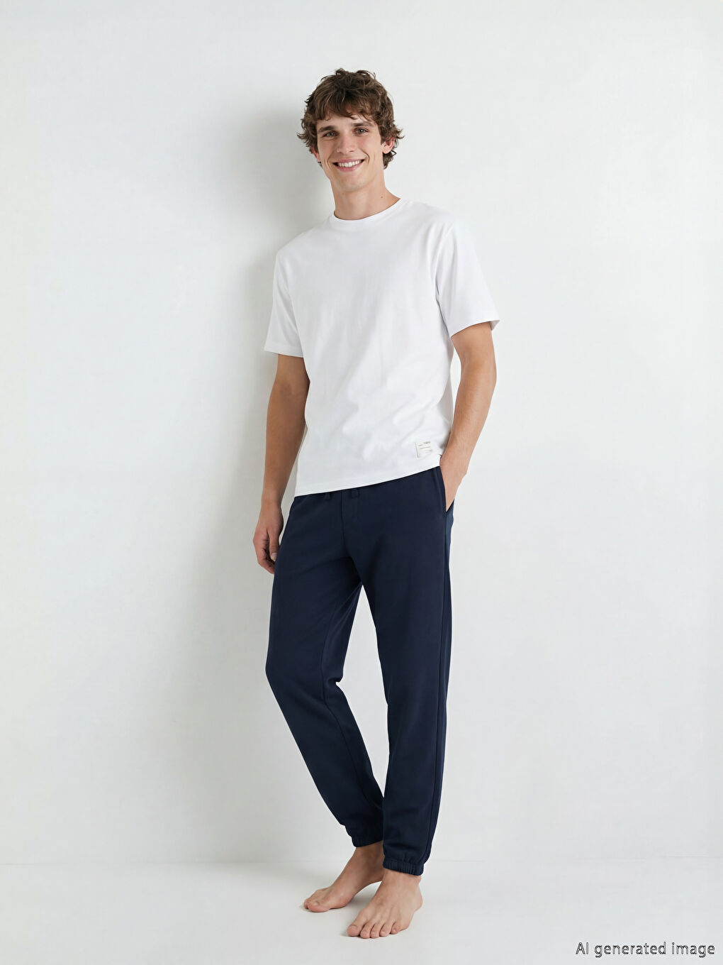 Lacivert Standart Kalıp Erkek Pijama Alt