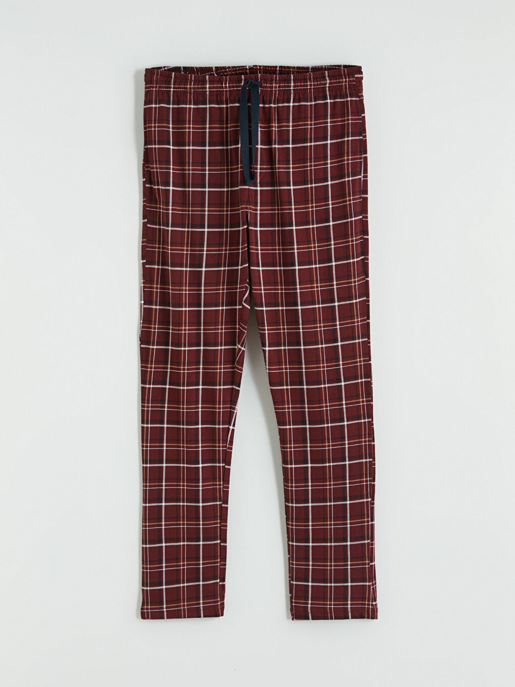 Bordo Standart Kalıp Ekose Erkek Pijama Altı