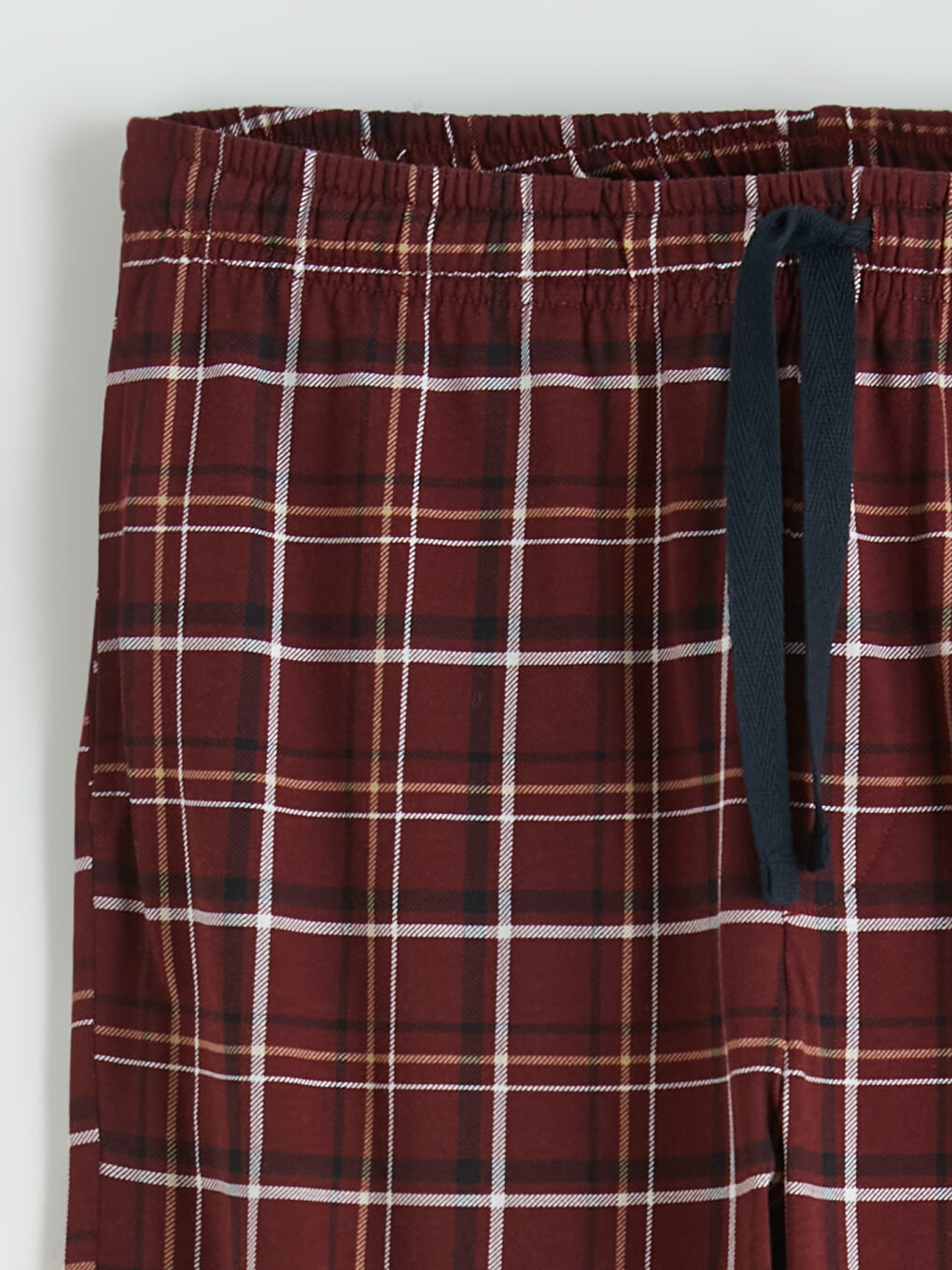 Bordo Standart Kalıp Ekose Erkek Pijama Altı-1