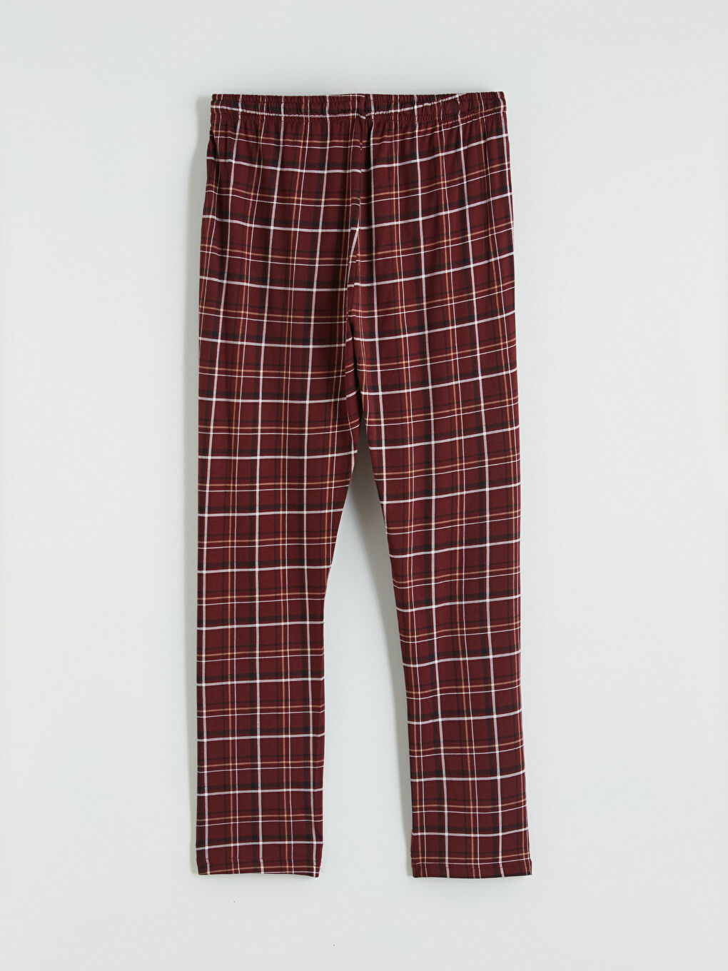 Bordo Standart Kalıp Ekose Erkek Pijama Altı-2
