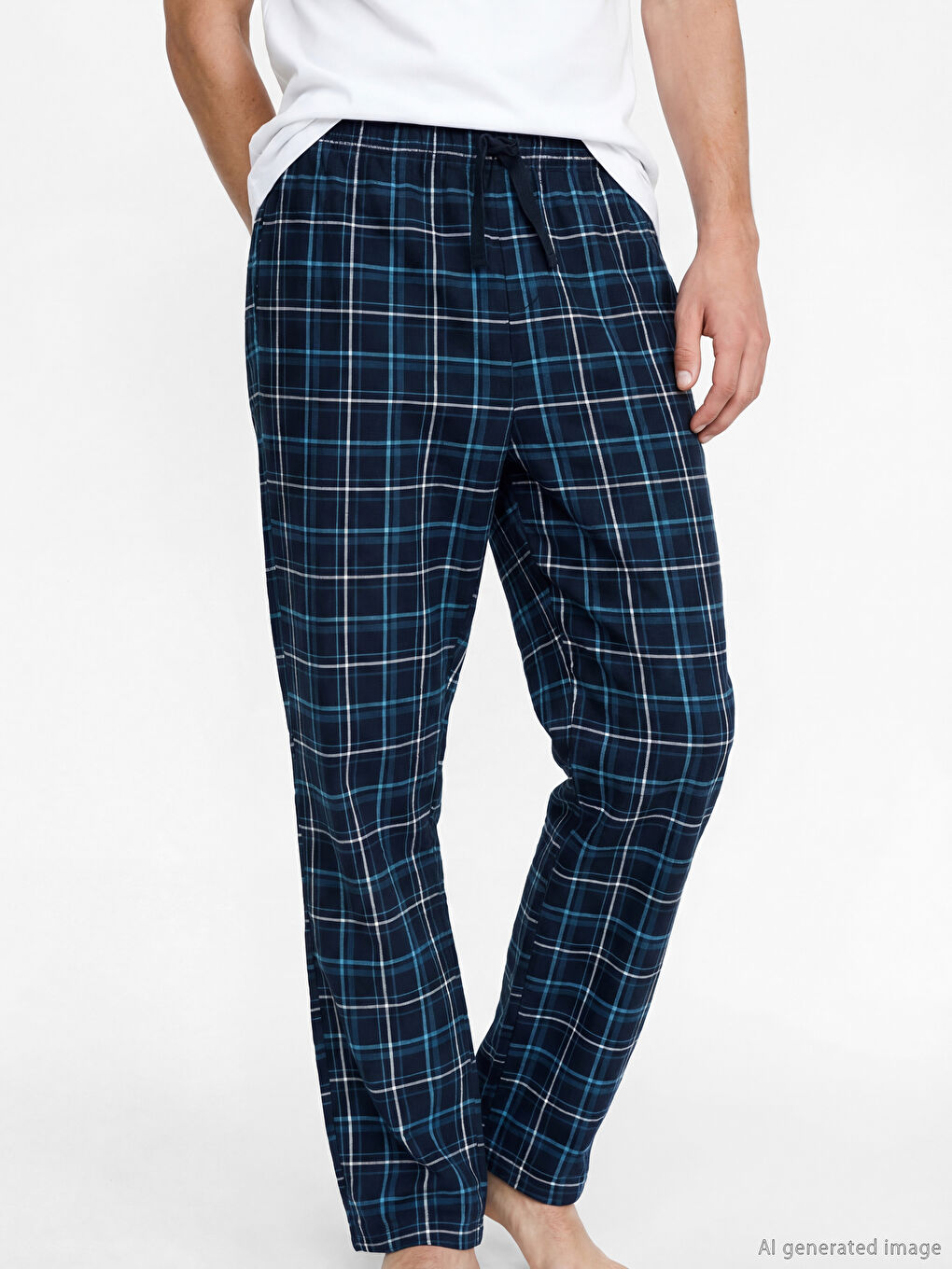 Regular Fit Plaid Men's Pyjamas Bottoms-1