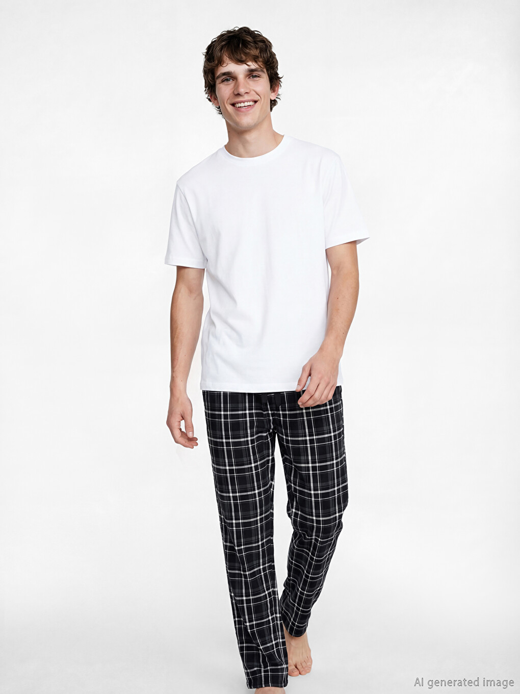Regular Fit Plaid Men's Pyjamas Bottoms