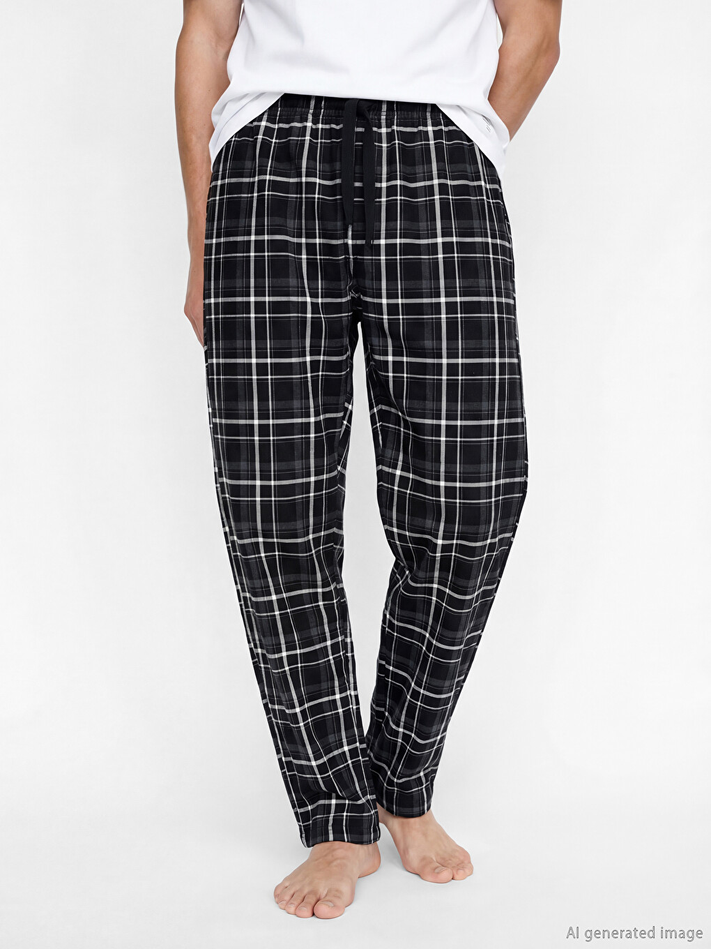 Regular Fit Plaid Men's Pyjamas Bottoms-1