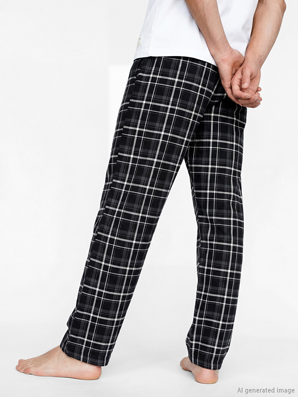 Regular Fit Plaid Men's Pyjamas Bottoms-3